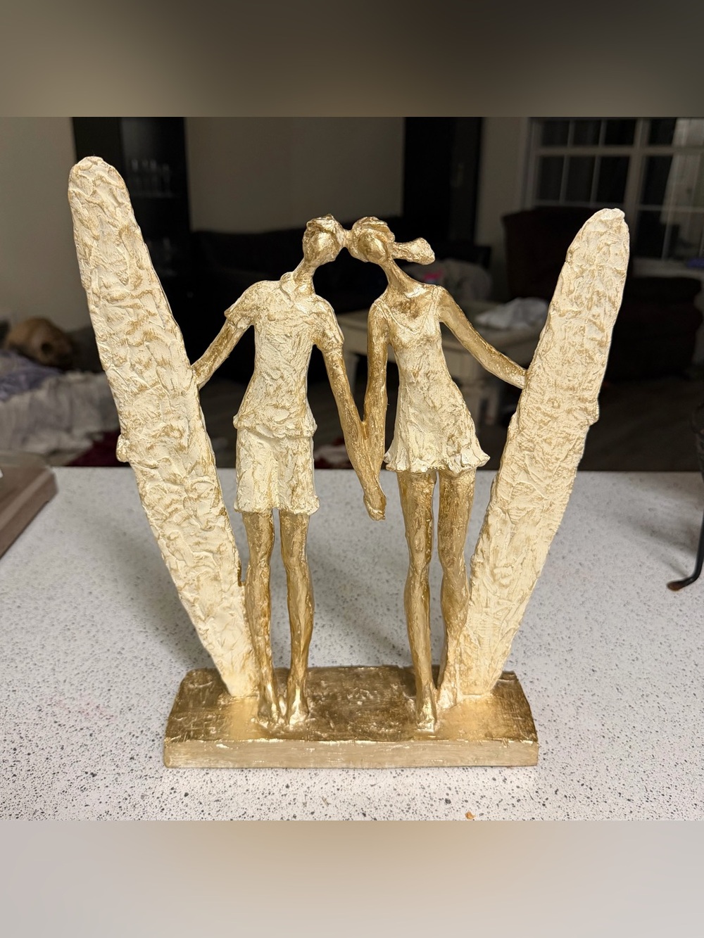 Kingston Living 13" Gold Surfers Holding Hands
